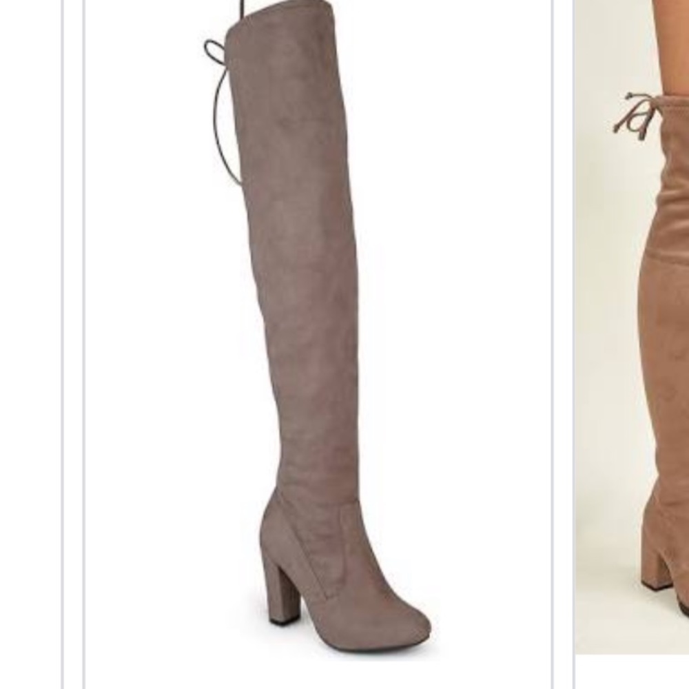 Nude thigh high boots